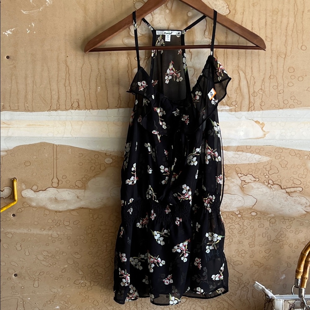 Papaya Black Sheer Floral top
